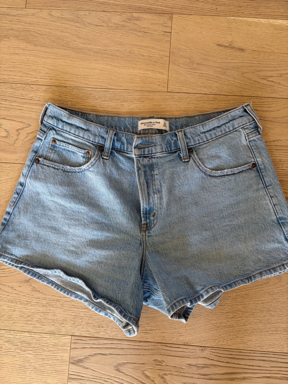 Abercrombie & Fitch Light Wash Denim Cutoff Shorts